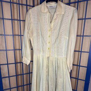 Vintage Topsy Original Cream Eyelet Lace Prairie Dress